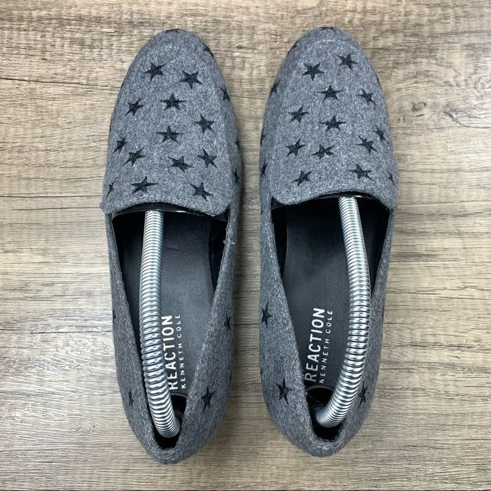 Keneth Cole Reaction “WELTON”  Gray/Black Stars Loafers~Size 7.5‎